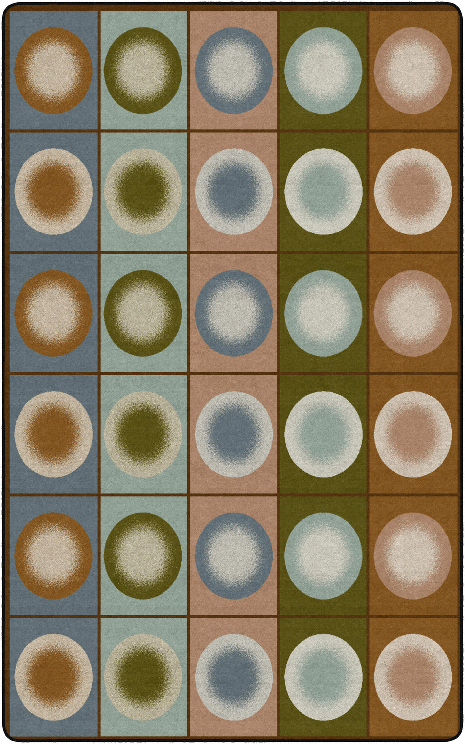 DOT SPOTS EARTH TONE RECTANGLE CARPETS 7' 6" x 12'