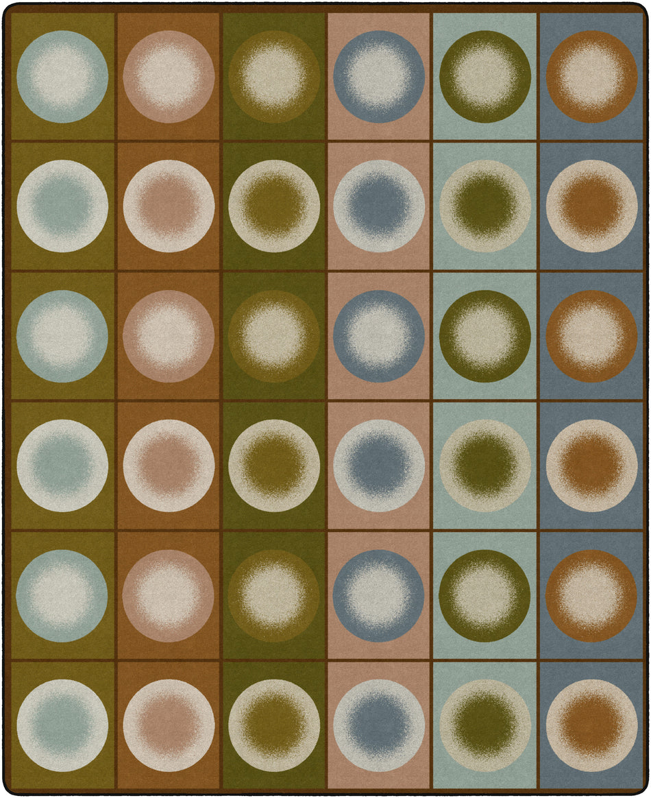 DOT SPOTS EARTH TONE RECTANGLE CARPETS 10'6" x 13'2"