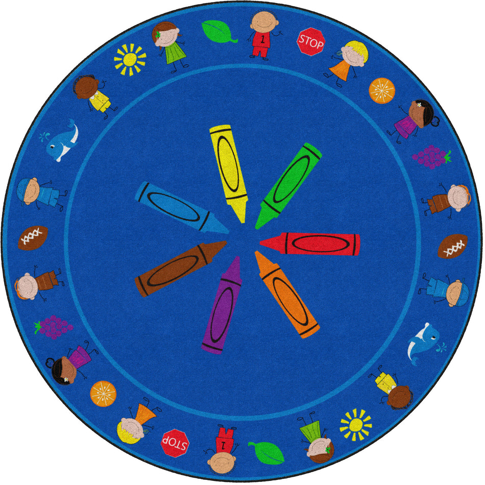 LEARN OUR COLORS ROUND CARPETS 6'