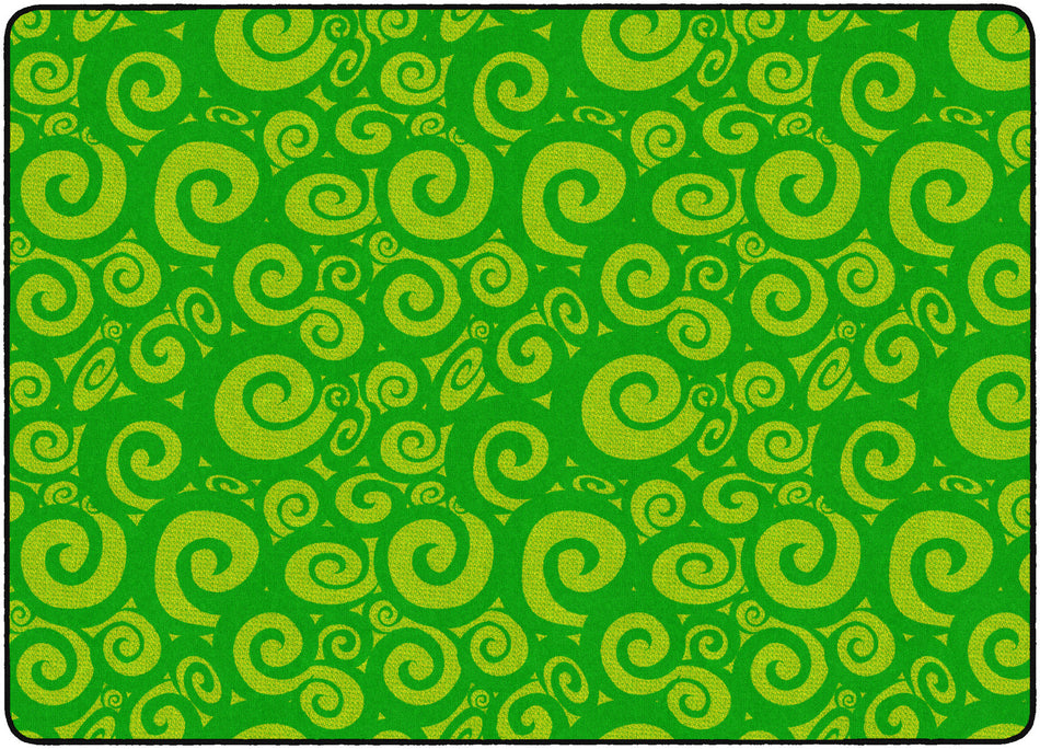 SWIRL TONE ON TONE LIME RECTANGLE CARPETS 6X8'4