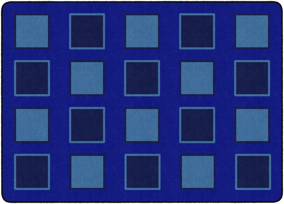 SITTING SPACES BLUE RECTANGLE CARPETS 6 X 8'4