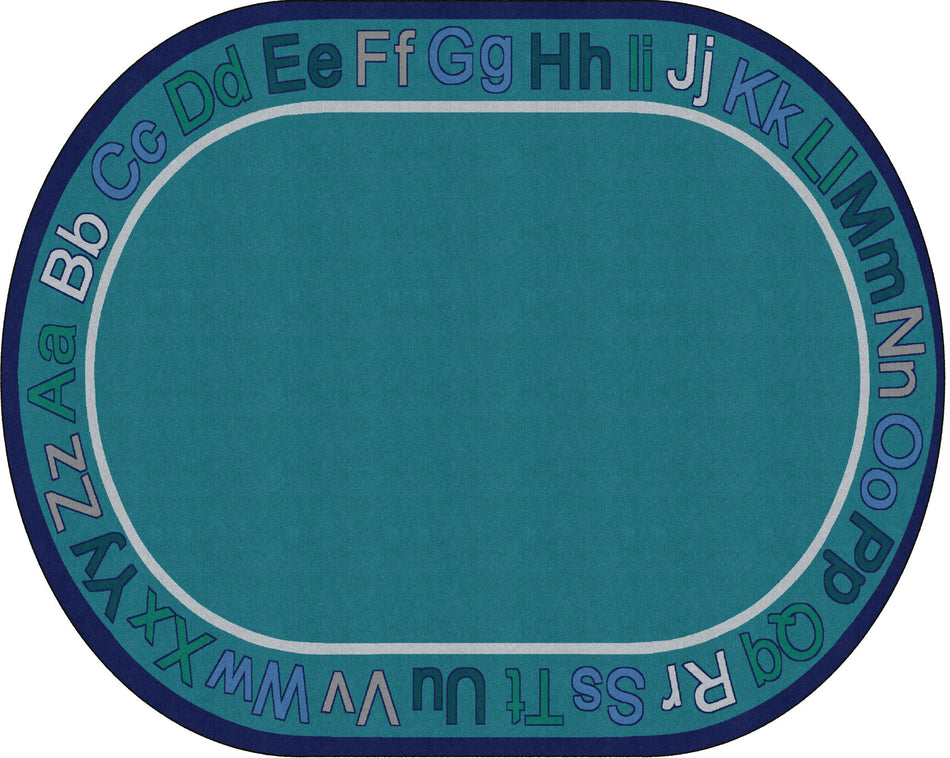 KNOW YOUR ABC'S COOL TONE OVAL CARPETS 10'6 X 13'2