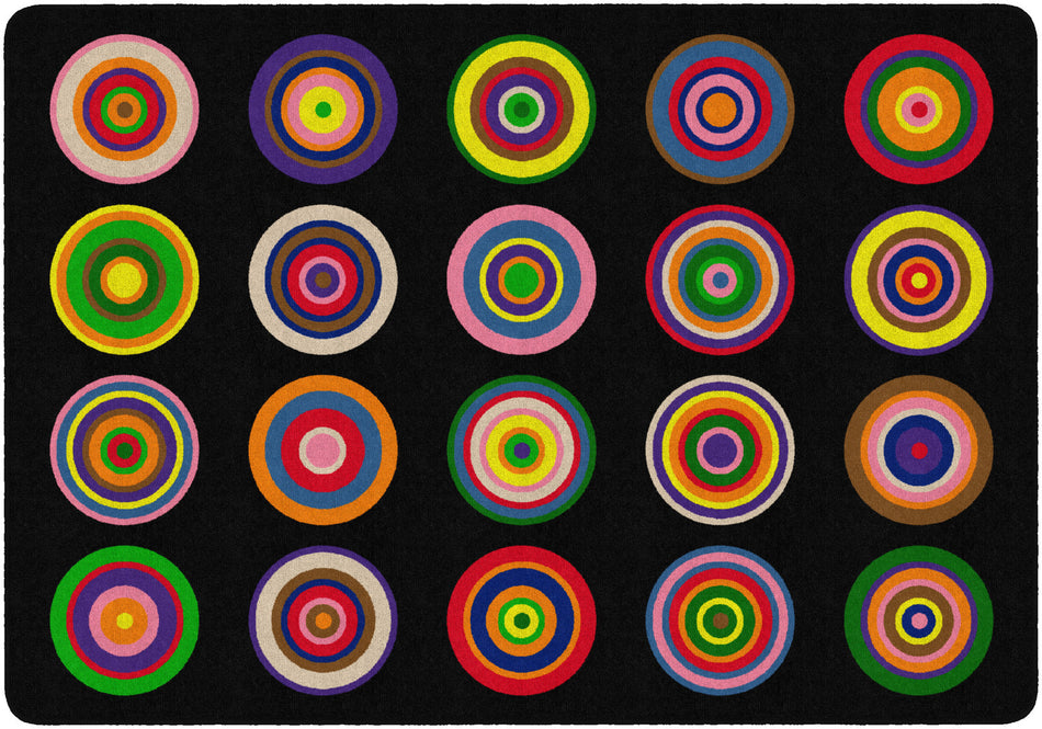 COLOR RINGS BLACK (Seats 20) RECTANGLE CARPETS 5'10" x 8' 4"