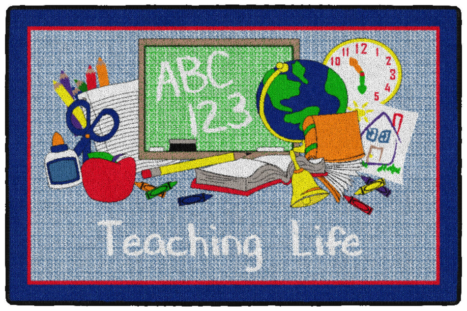 TEACHING LIFE - BLUE RECTANGLE CARPETS 2' x 3'