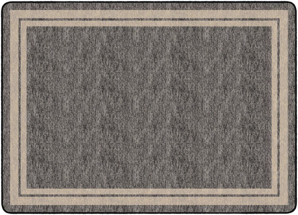DOUBLE BORDER GREY RECTANGLE CARPETS 6' x 8'4