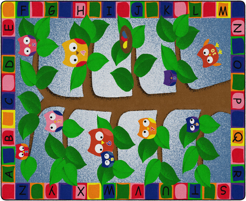 ALPHABET OWLS 10'9X13'2 RECTANGLE CARPETS 10'6 x 13'2