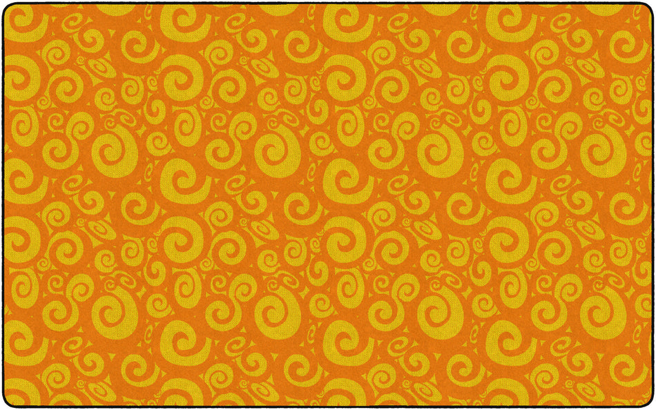 SWIRL TONE ON TONE ORANGE RECTANGLE CARPETS 7'6X12