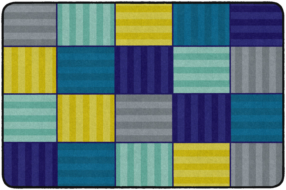 CALMING BLOCKS COOL RECTANGLE CARPETS 4' x 6'