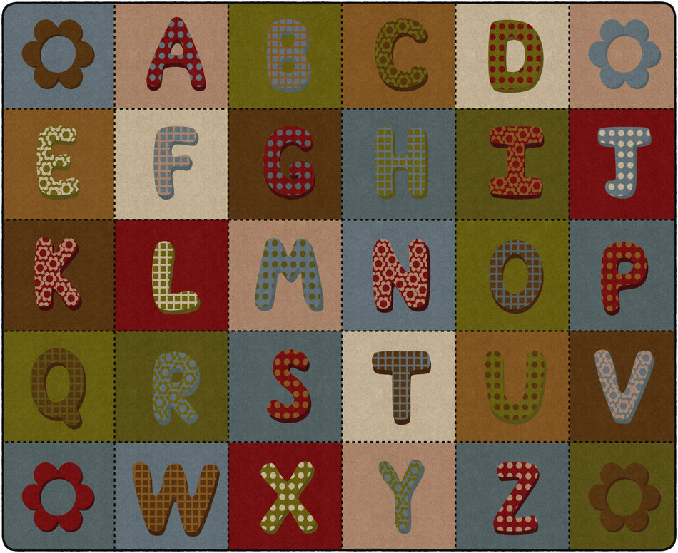 ABC QUILT EARTHTONE RECTANGLE CARPETS 10' 6" X 13' 2"