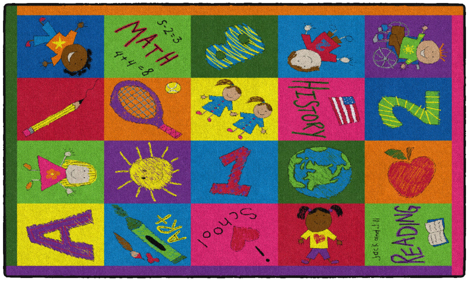 PRIMARY PICTURES RECTANGLE CARPETS 3' X 5'