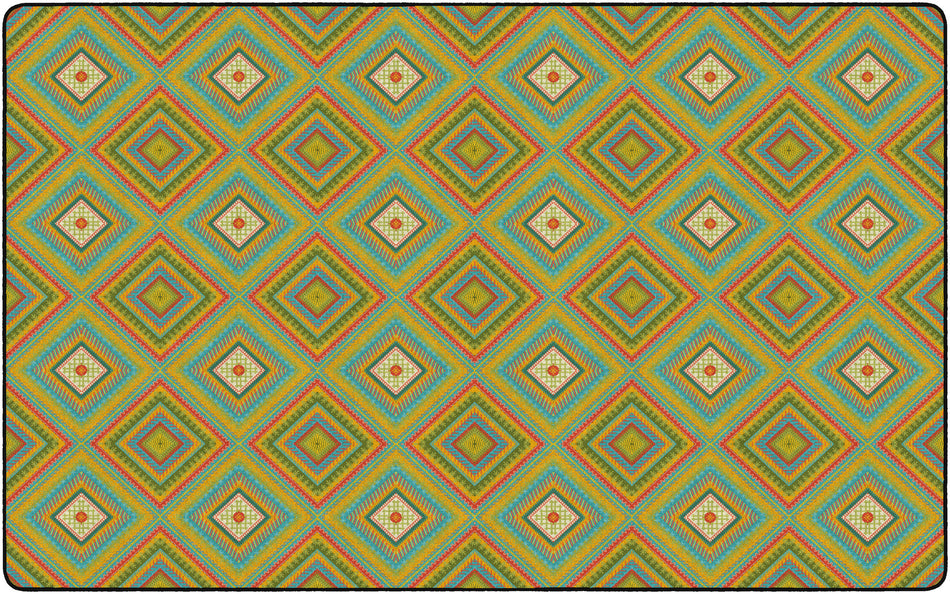 COZY DIAMOND STITCHES RECTANGLE CARPETS 7'6X12