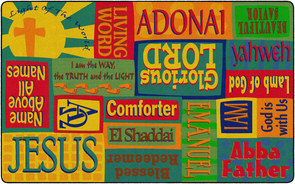 PRECIOUS NAMES OF GOD RECTANGLE CARPETS 7'6 x 12'