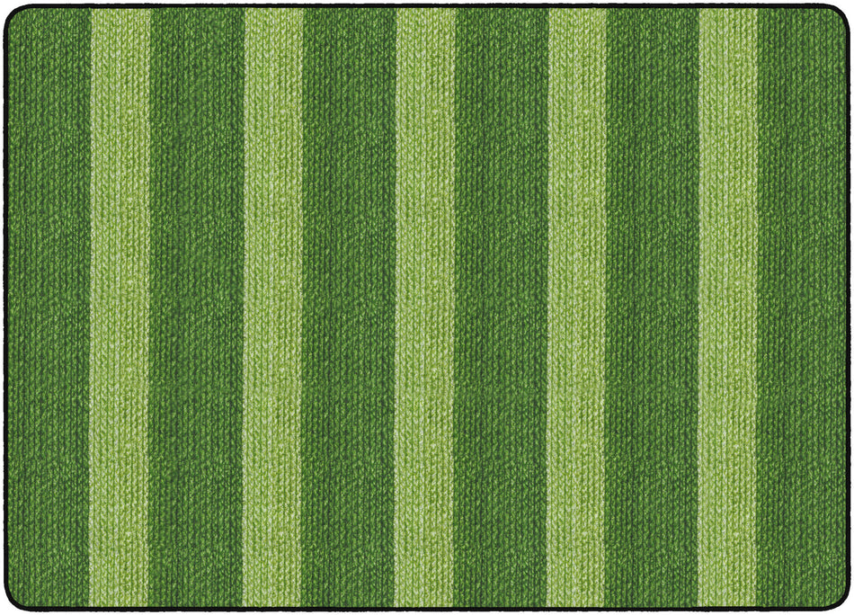 COZY BASKETWEAVE STRIPES/GREEN RECTANGLE CARPETS 6X8'4