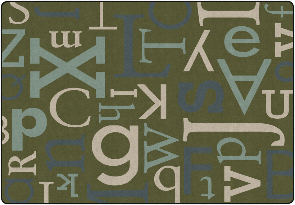TEXT TEAL RECTANGLE CARPETS 8'4" X 12'