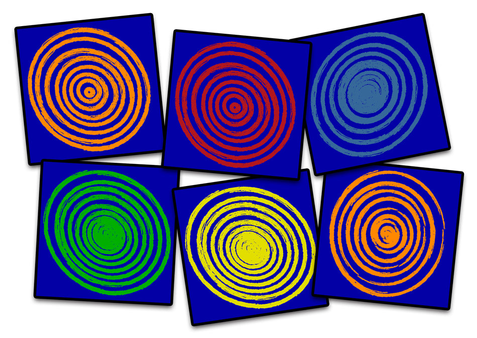 CIRCLES PRIMARY (SET OF 6) SQUARE CARPETS 15" X 15"