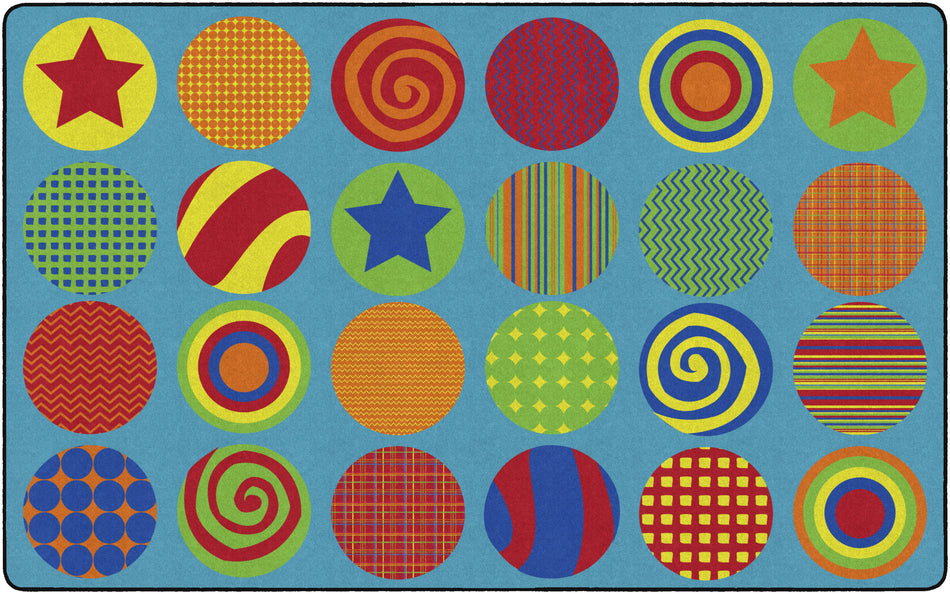 PATTERNED CIRCLES (Seats 24) RECTANGLE CARPETS 7'6 X 12