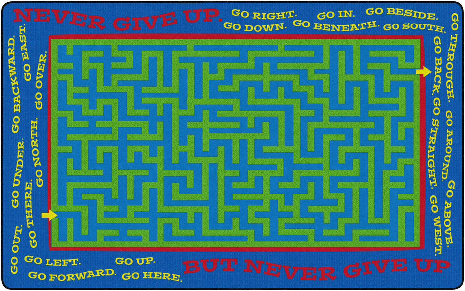 NEVER GIVE UP RECTANGLE CARPETS 7'6 x 12'