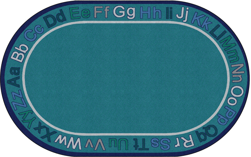 KNOW YOUR ABC'S COOL TONE OVAL CARPETS 7'6" X12'