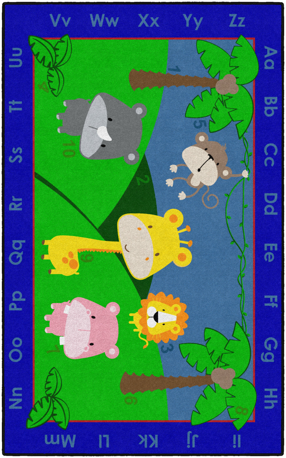 CUTIE JUNGLE ALPHABET RECTANGLE CARPETS 5' X 8'