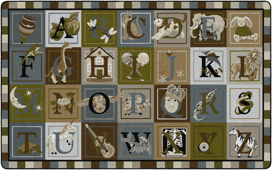 ABC BLOCKS (TRANQUILITY) RECTANGLE CARPETS 7' 6" x 12'