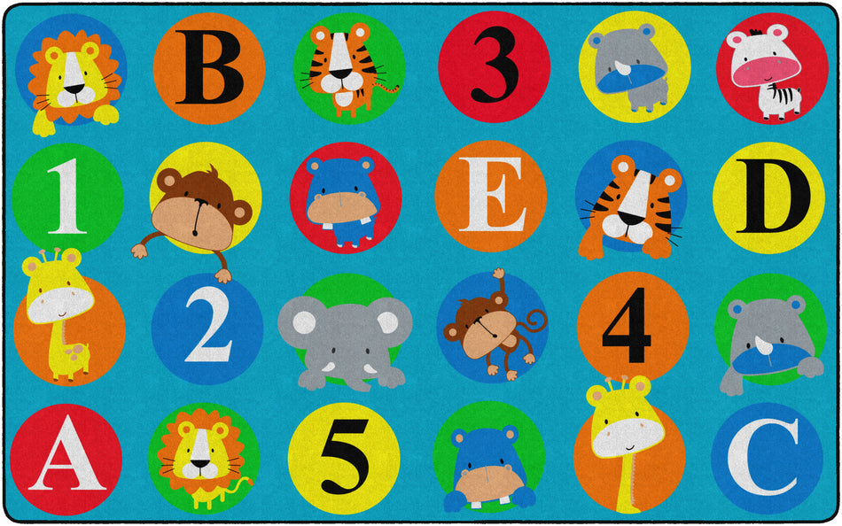 ABC &123 ANIMALS-PRIMARY (Seats 24) RECTANGLE CARPETS 7'6X12'