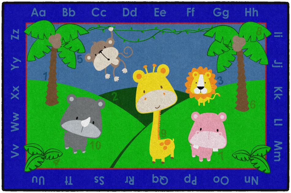 CUTIE JUNGLE ALPHABET RECTANGLE CARPETS 4'X6'