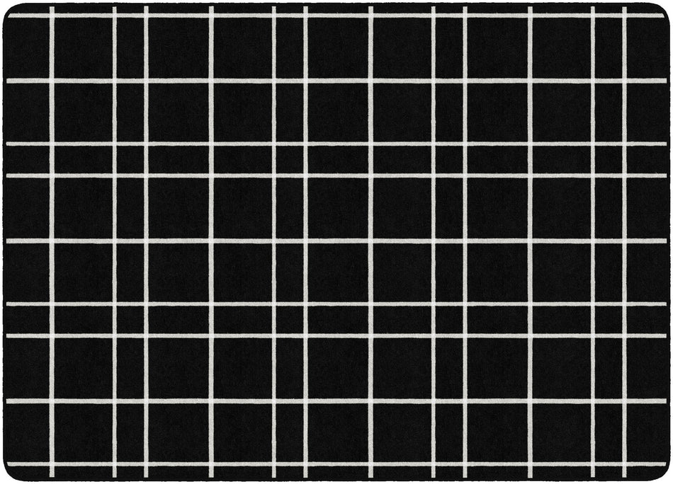 BLACK CHECK RECTANGLE CARPETS 6' X 8'4