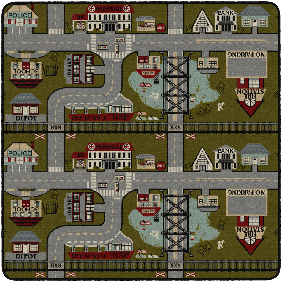 PLACES TO GO (TRANQUILITY) SQUARE CARPETS 6' x 6'