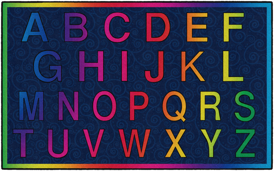 CHEERY ALPHABET RECTANGLE CARPETS 5' X 8'