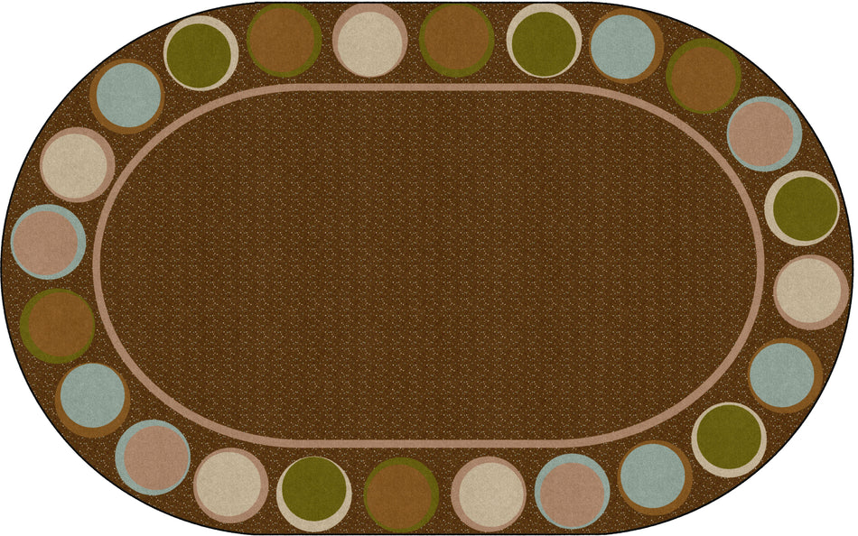 SITTING SPOTS EARTH TONE OVAL OVAL CARPETS 7'6X12