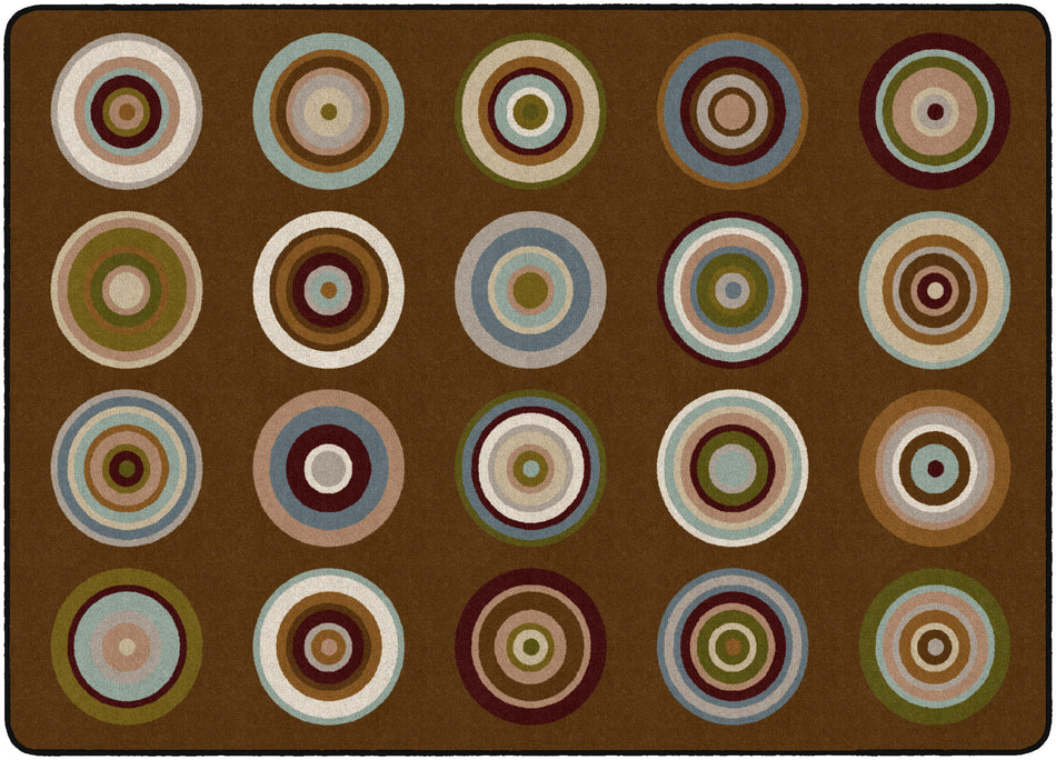 COLOR RINGS EARTH TONE RECTANGLE CARPETS 5'10" x 8' 4"
