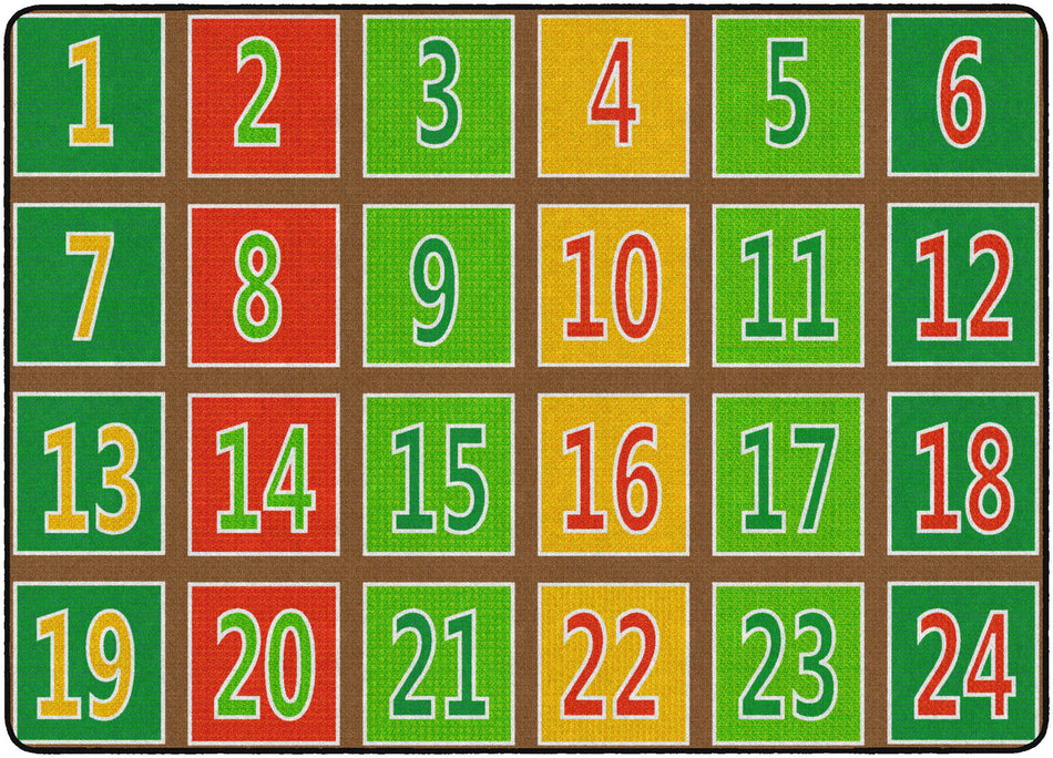 NUMBER ROWS 123'S SEATS 24 MUTED RECTANGLE CARPETS 6X8'4