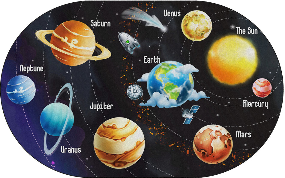 ALL THE PLANETS IN MY SOLAR SYSTEM OVAL CARPETS 7'6X12