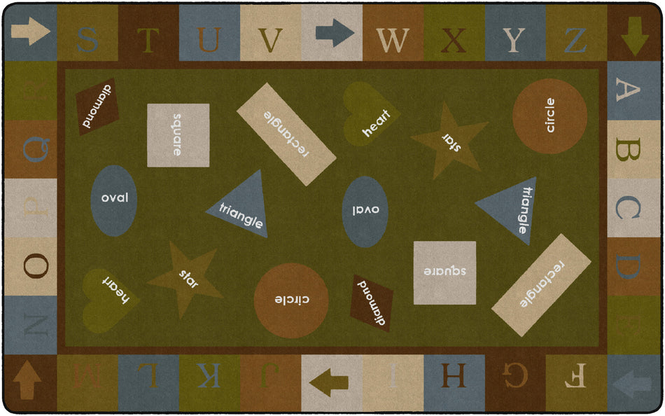 SIMPLE SHAPES EARTHTONE RECTANGLE CARPETS 7' 6" x 12'