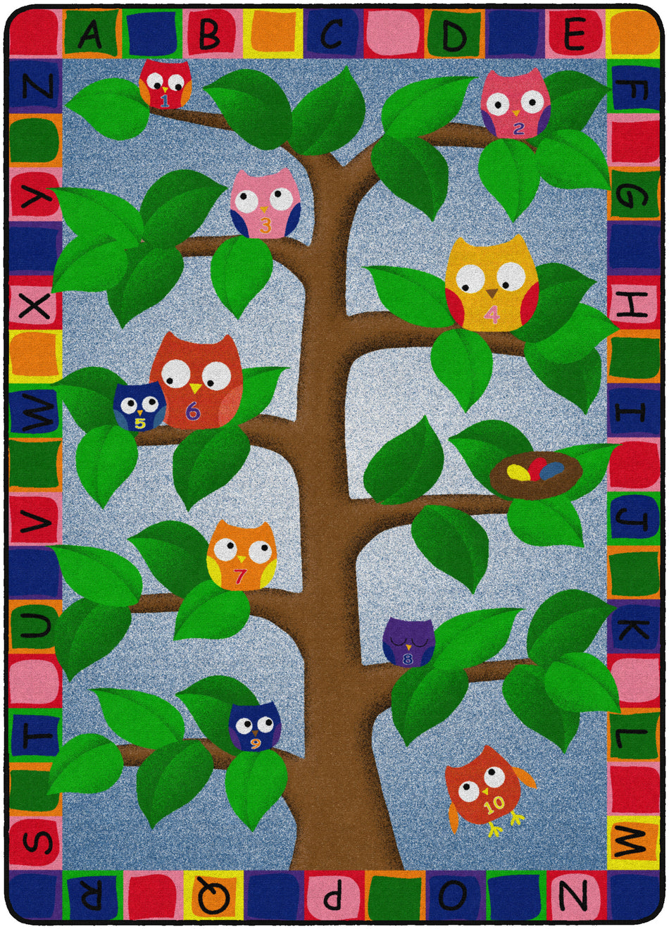 ALPHABET OWLS 6'X8'4” RECTANGLE CARPETS 6'x8'4