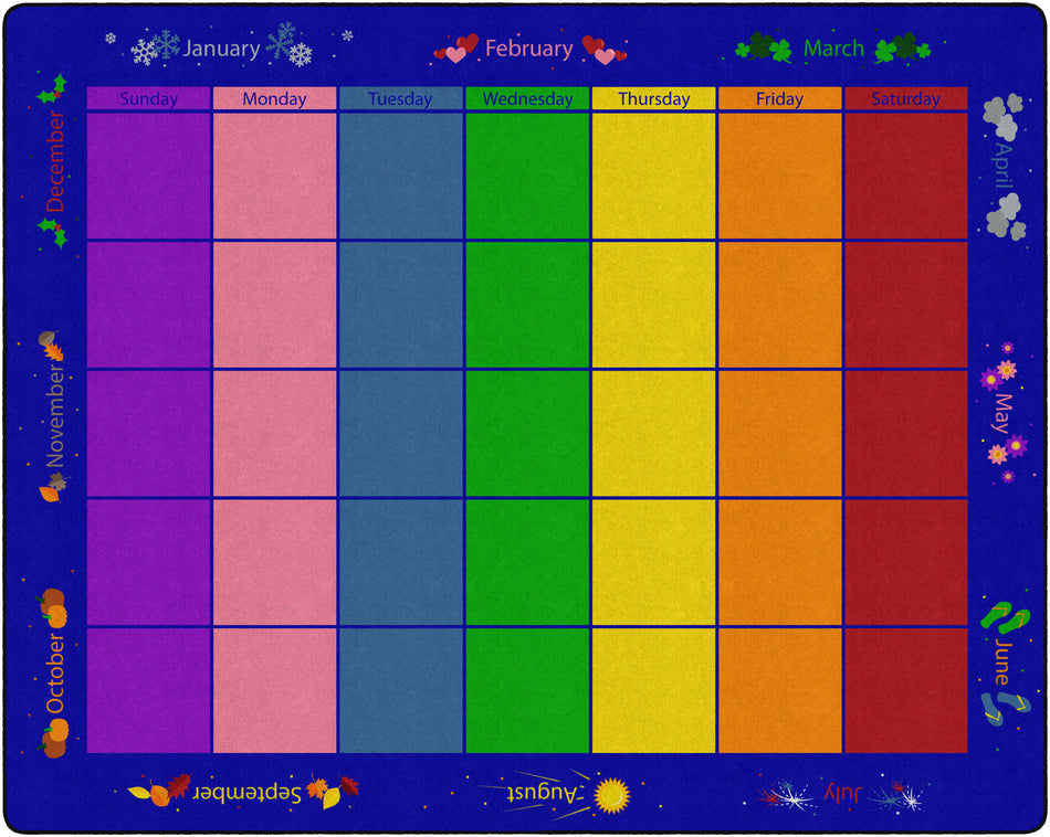 MY MONTHLY CALENDAR RECTANGLE CARPETS 10'6X13'2