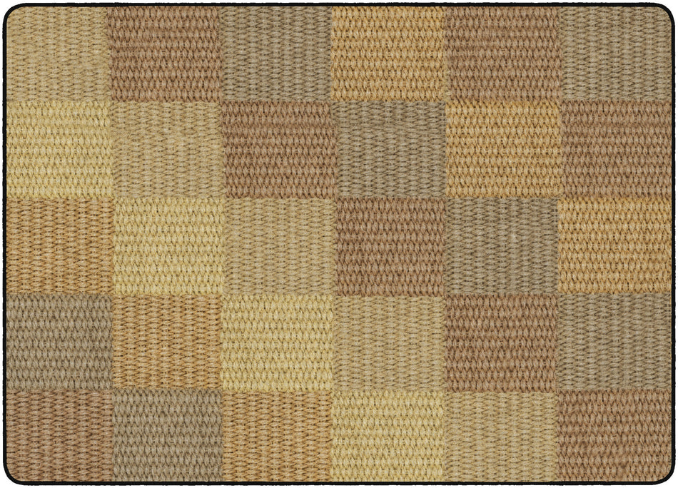 COZY BASKETWEAVE BLOCKS/NATURAL RECTANGLE CARPETS 6X8'4