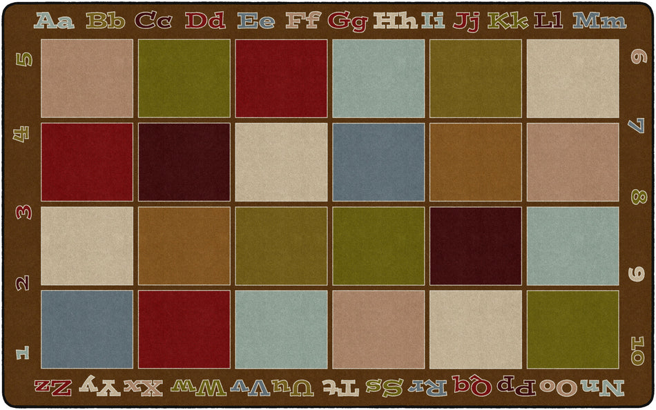 SITTING GRID EARTH TONE RECTANGLE CARPETS 7'6X12
