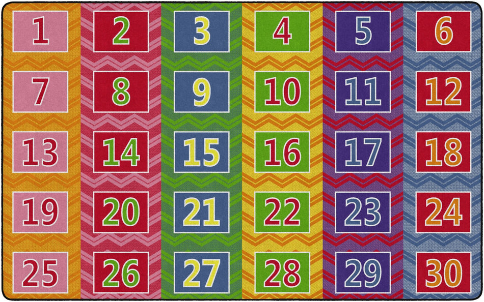 NUMBER CHEVRONS SEATS 30 BRIGHTS RECTANGLE CARPETS 7'6X12