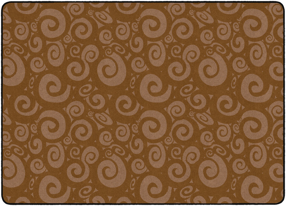 SWIRL TONE ON TONE CHOCOLATE RECTANGLE CARPETS 6X8'4