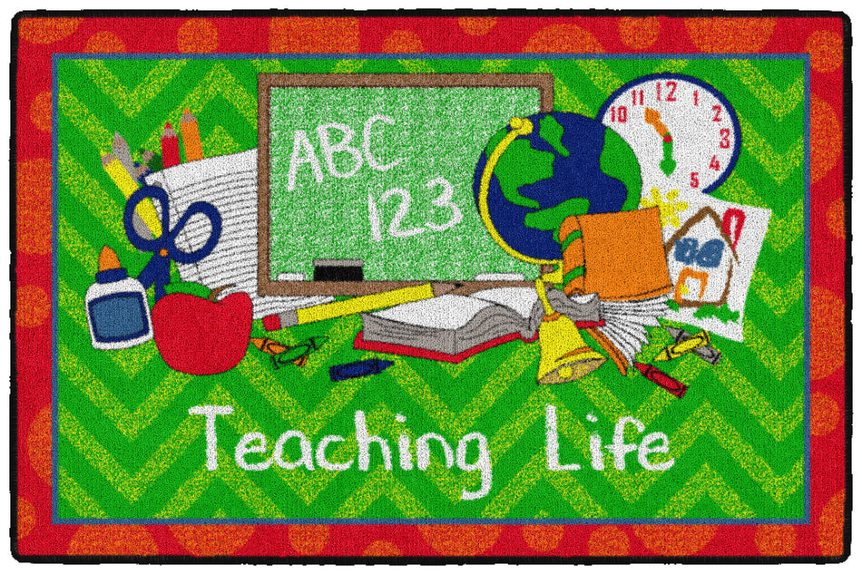 TEACHING LIFE - GREEN & RED RECTANGLE CARPETS 2' x 3'