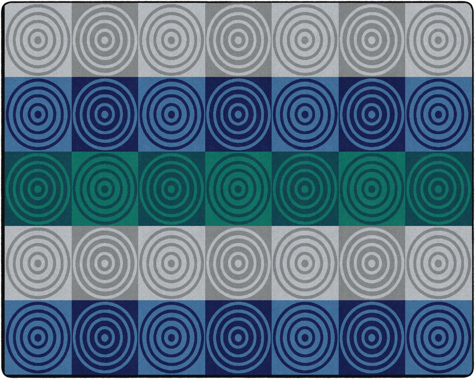 BULLSEYE BLOCKS COOL RECTANGLE CARPETS 10'6 X 13'2