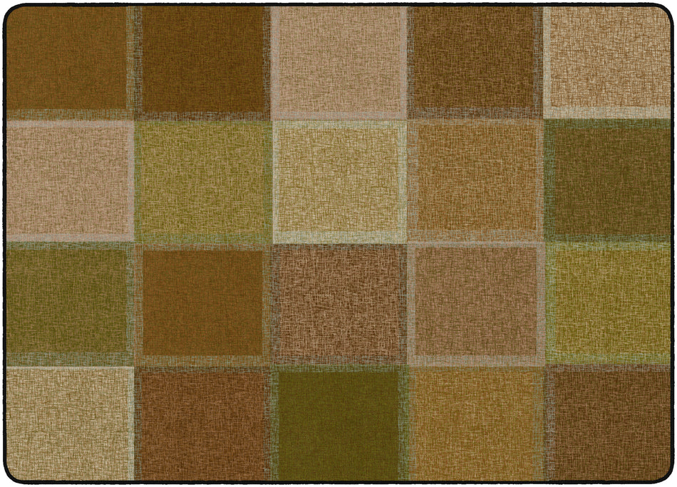 CROSSHATCH EARTH TONE RECTANGLE CARPETS 6 X 8'4