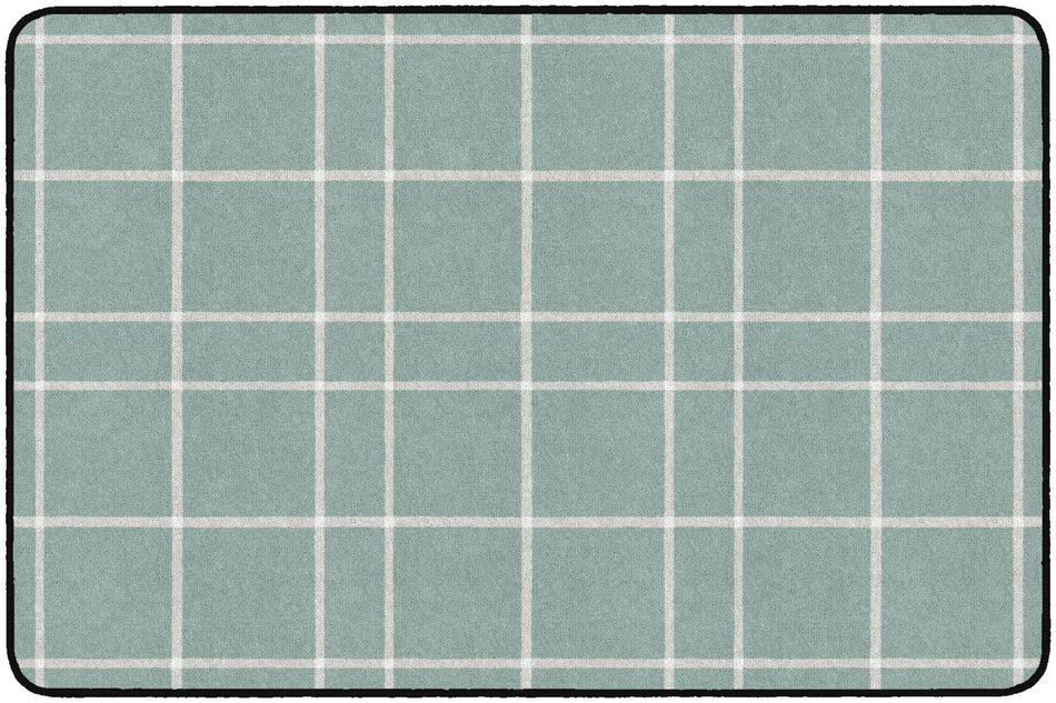BLUE CHECK RECTANGLE CARPETS 4' X 6'