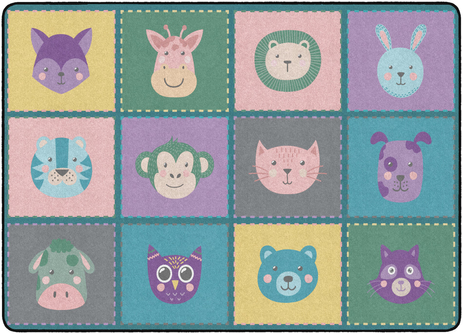 SOFT ANIMAL BLOCKS RECTANGLE CARPETS 6 X 8'4