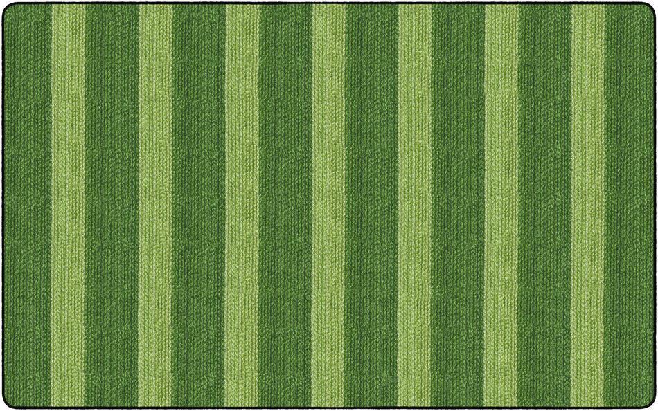 COZY BASKETWEAVE STRIPES/GREEN RECTANGLE CARPETS 7'6X12