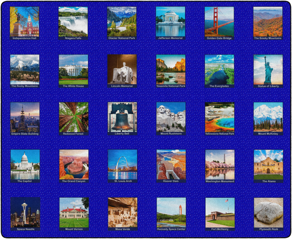 AROUND THE USA RECTANGLE CARPETS 10' 6" X 13' 2"