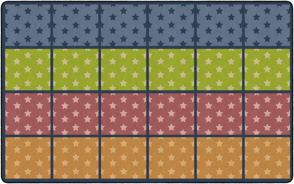 STARS SEATING ROWS MUTED RECTANGLE CARPETS 7'6X12'