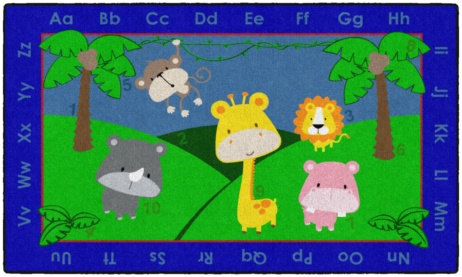 CUTIE JUNGLE ALPHABET RECTANGLE CARPETS 3' X 5'