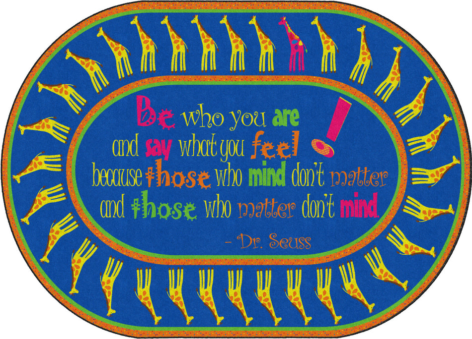 BE YOURSELF QUOTATION OVAL CARPETS 6'x8'4